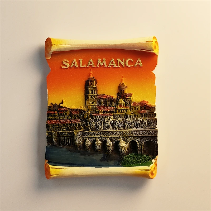 España, Salamanca, puente romano, estereoscópico 3D, recuerdos de turismo, pintura de resina, decoración del hogar, imanes de refrigerador ﻿