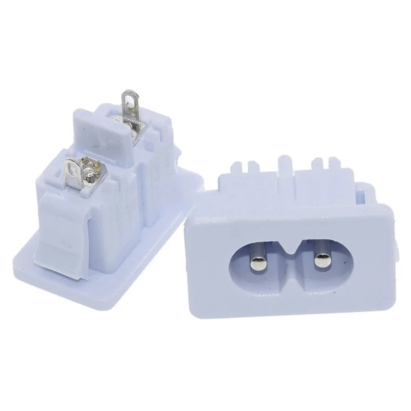 AC power socket DB-8 card type installation 28*16mm socket 2.5A250V white module socket C7-C8 socket