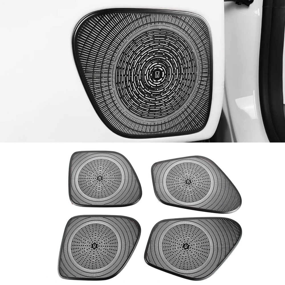

For Avatr 12 2023 2024 Car Door Audio Speaker Cover Loudspeaker Pad Trim Frame Sticker Stainless Steel Interior Accessories