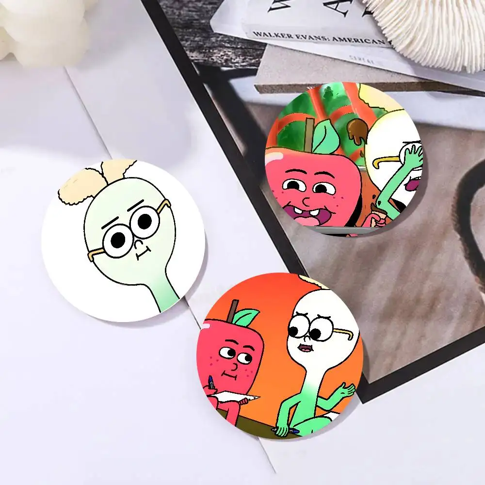 Anime Comedy Food A-Apple And Onion Pins Brooch Cartoon Badge For Friend Backpack Clothes Collect Accessories Jewelry Gift