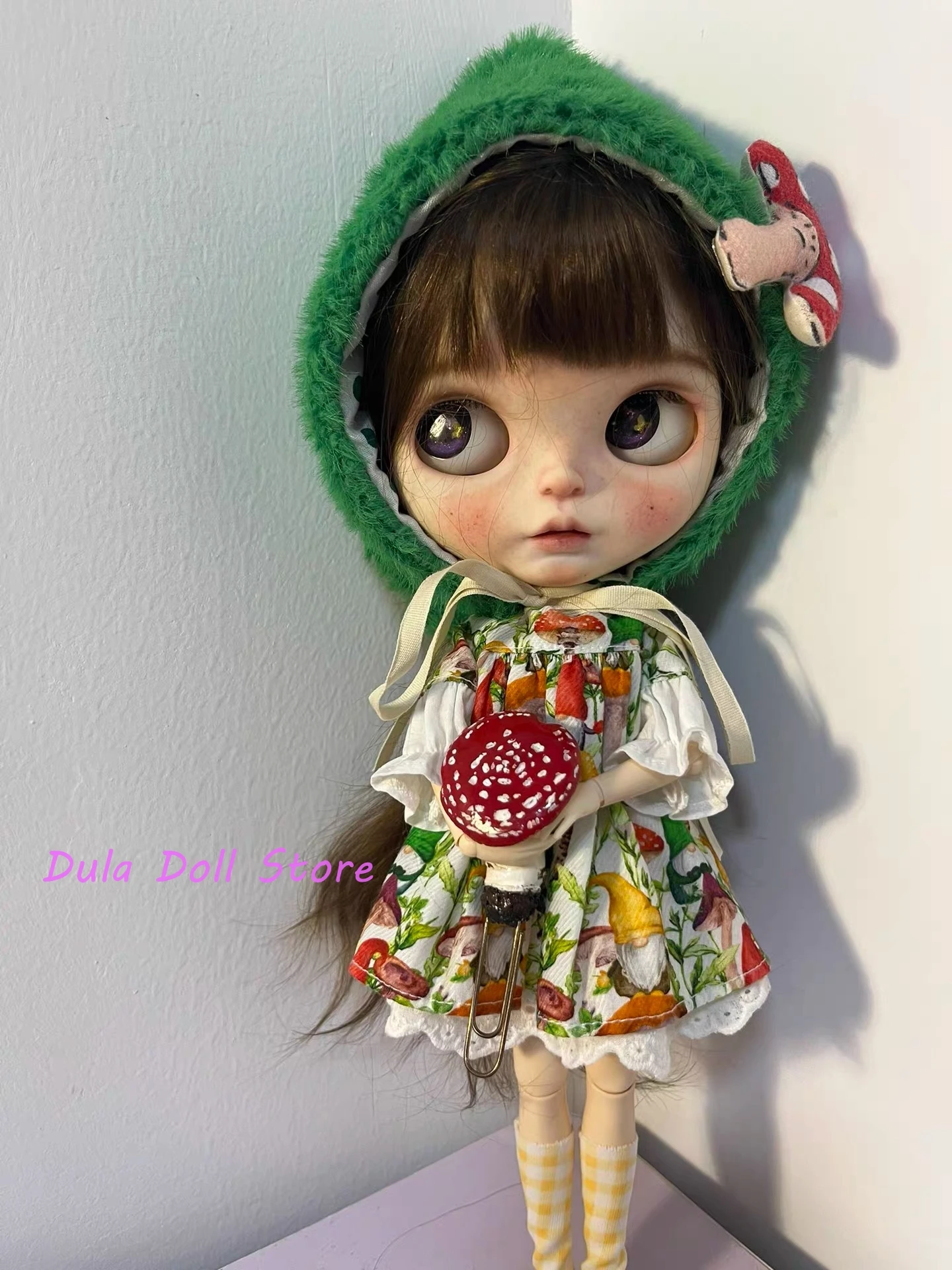 Dula Doll Clothes Dress handmade mushroom skirt Blythe Qbaby ob24 ob22  Licca ICY JerryB 1/6 body doll