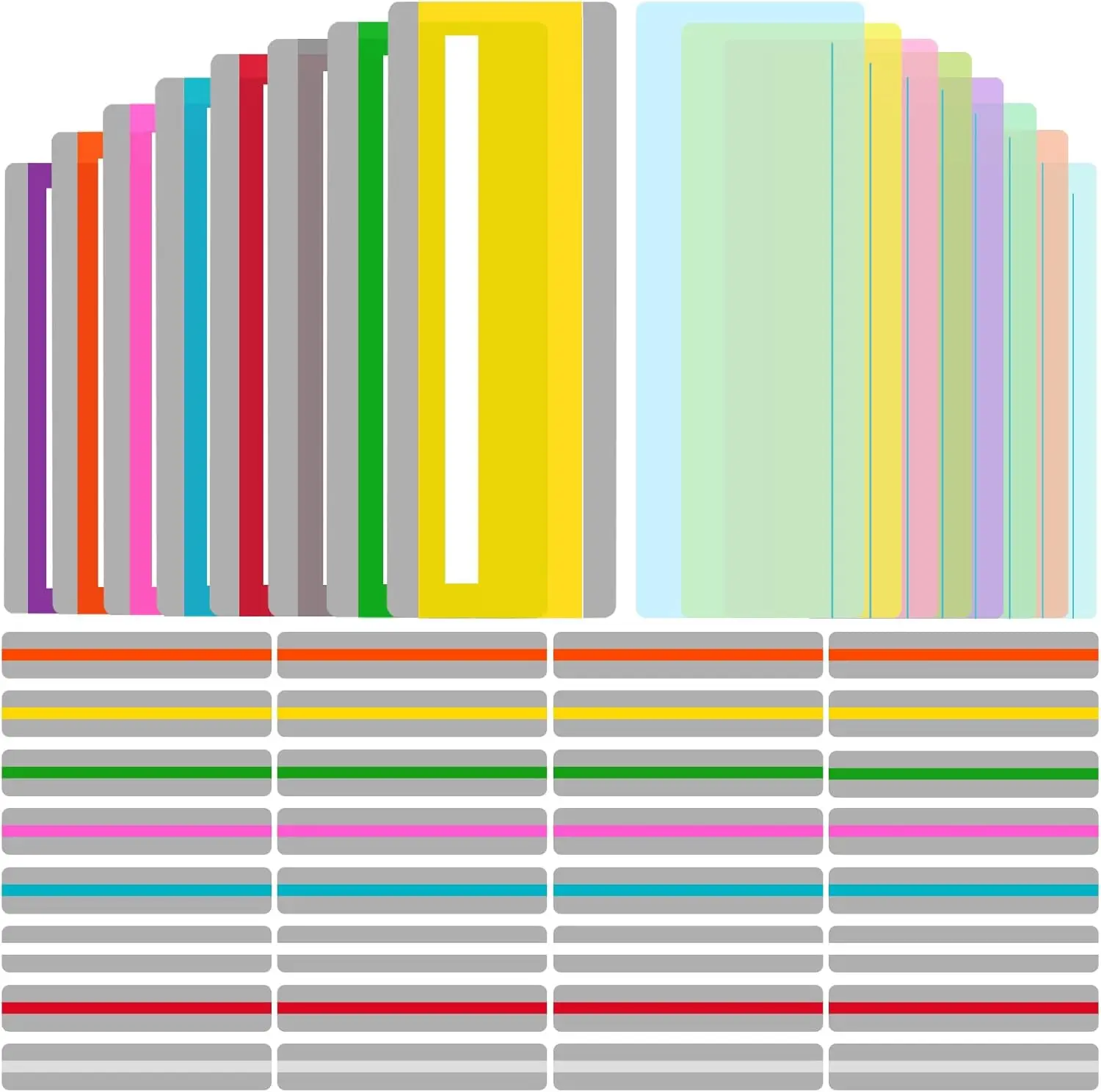 

48 Pcs Guided Reading Strips, 3 Styles Highlight Bookmarks, Helps Dyslexia, Assorted Colors