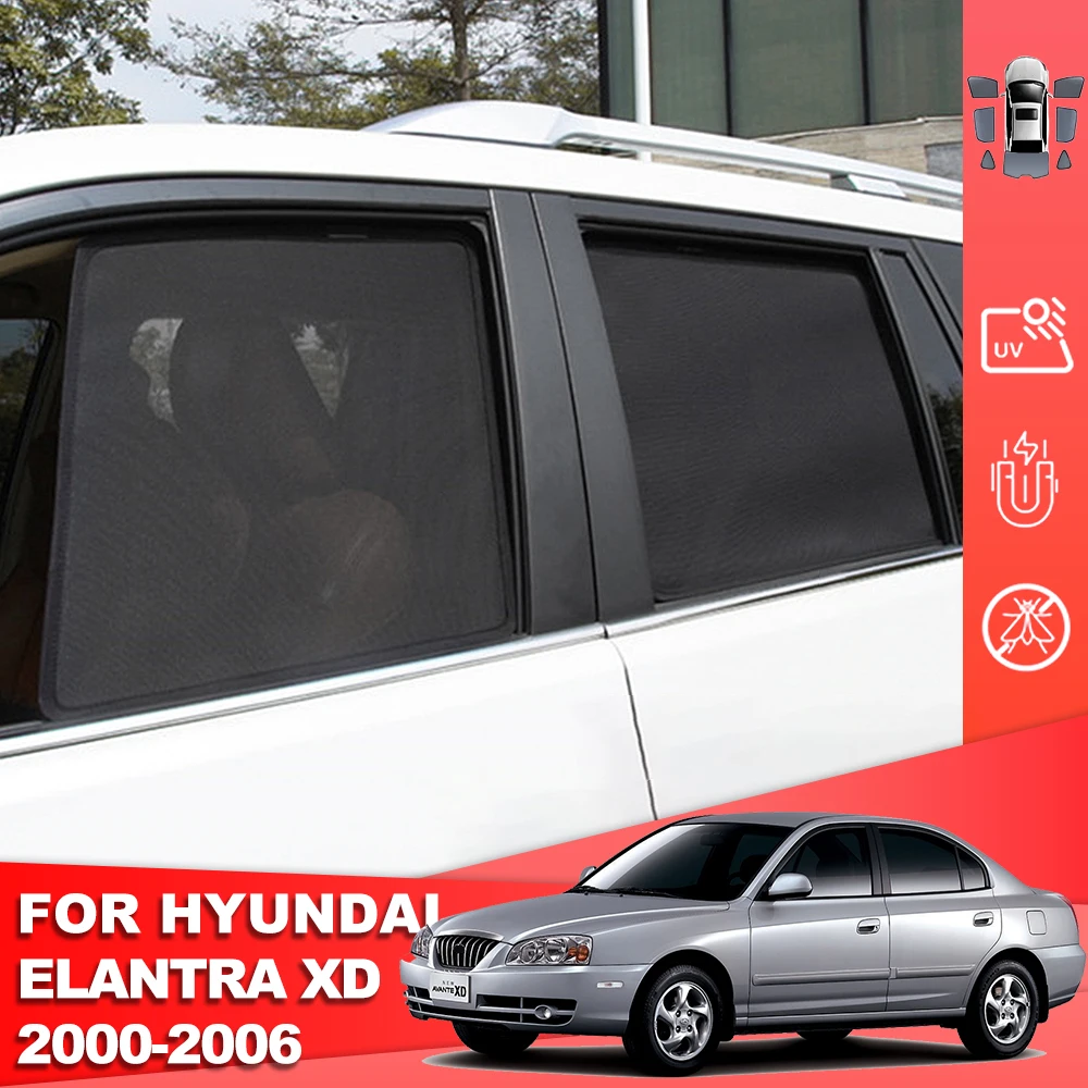 For Hyundai Elantra AVANTE XD 2000-2006 Magnetic Car Sunshade Front Windshield Curtain Rear Side Baby Window Sun Shade Visor