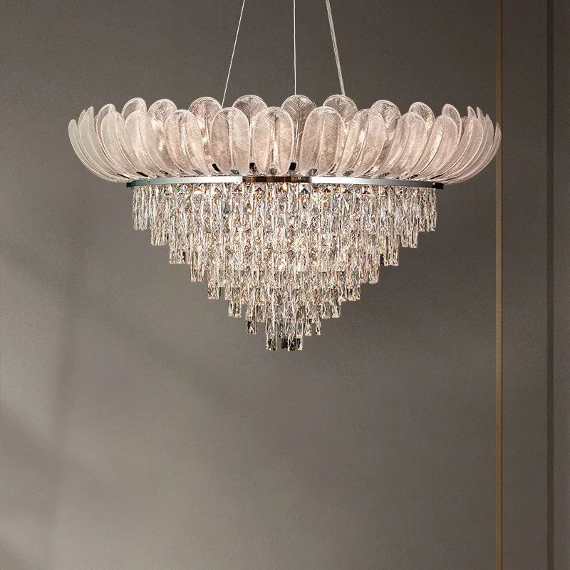 

Luxury Crystal Ceiling Chandelier Lobby Shop Villa Ceiling Lamp Crown Living Room Pendant Lights Home Decorations Lustre