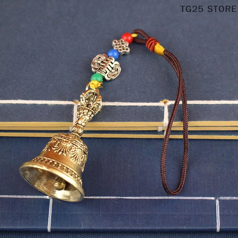 1 قطعة جرس النحاس الرجعية الرياح الدقات النحاس الحرف يموت الصب سقوط الرياح الدقات التبتية البرونزية جرس أفكار النحاس جرس قلادة #3