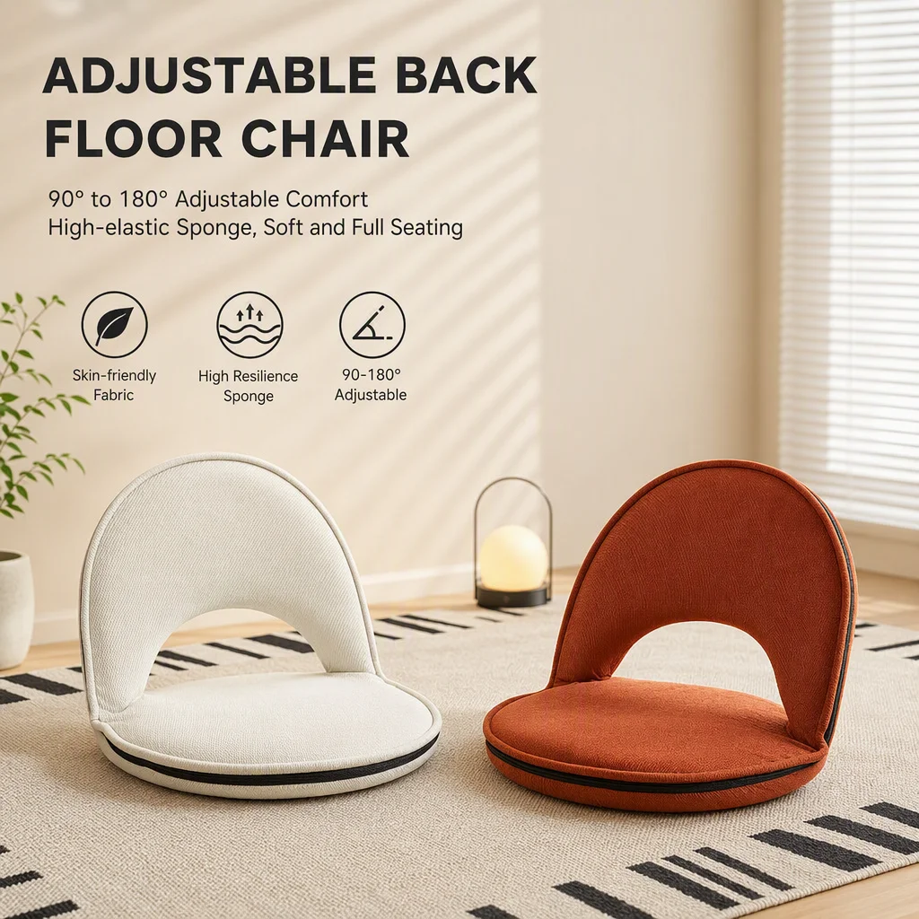 Low-Back Reclining Floor Chair for Kids – Removable Washable Cover, Ideal for Bay Windows, Balconies & Bedrooms