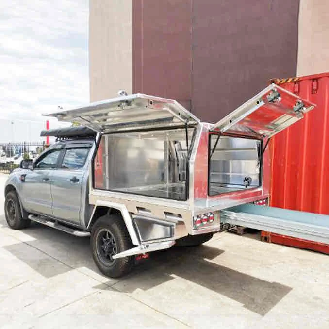 

Double cab white ute canopy tool boxes ute tray back canopy