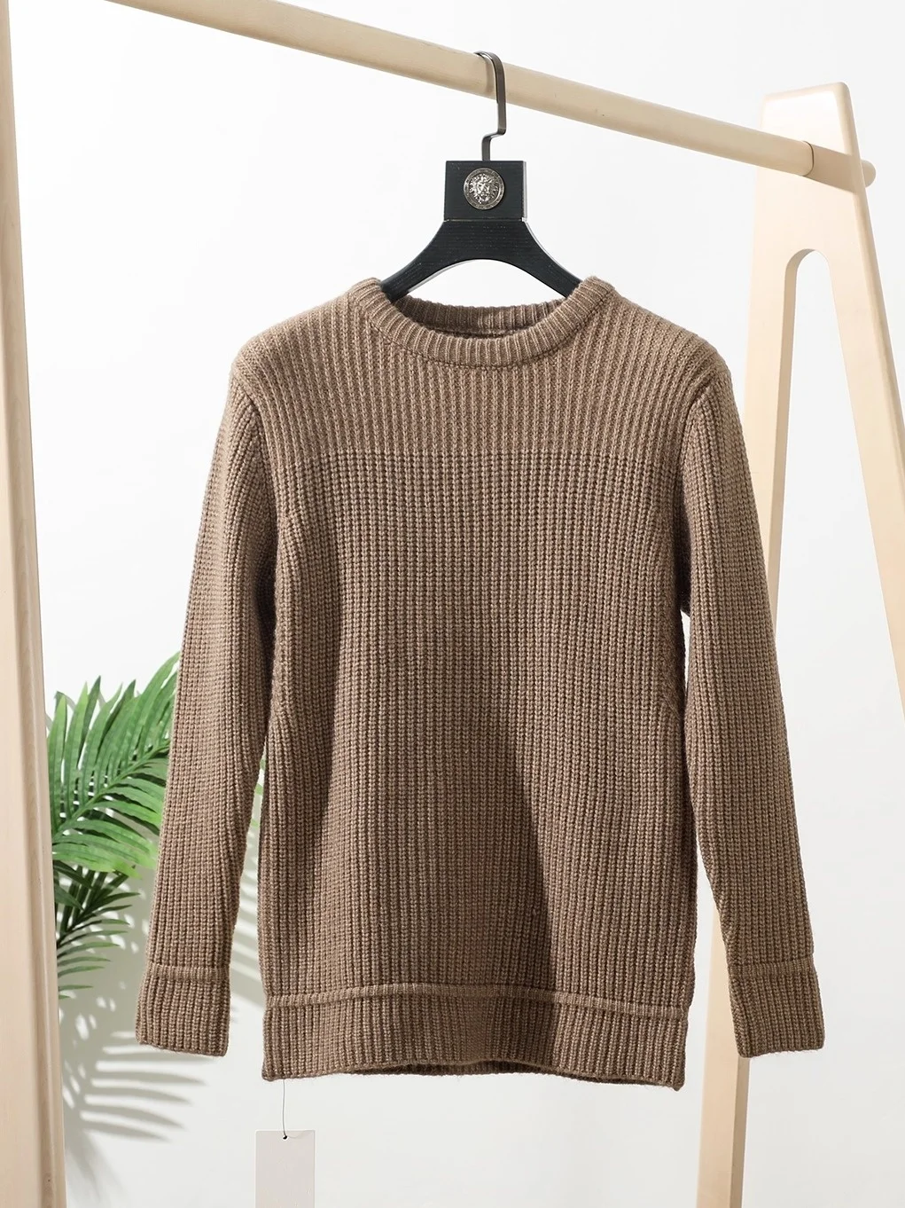 

Мужской вязаный свитер в стиле ретро, утепленный, мягкий, приятный к телу, с круглым вырезом, однотонный, повседневный, комфортный, теплый зимний топ