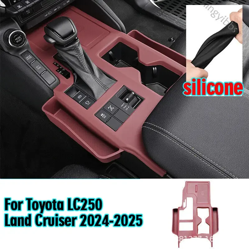 For Toyota LC250 Land Cruiser 2024-2025 Red Silicone Gear Shift Panel Decor Trim