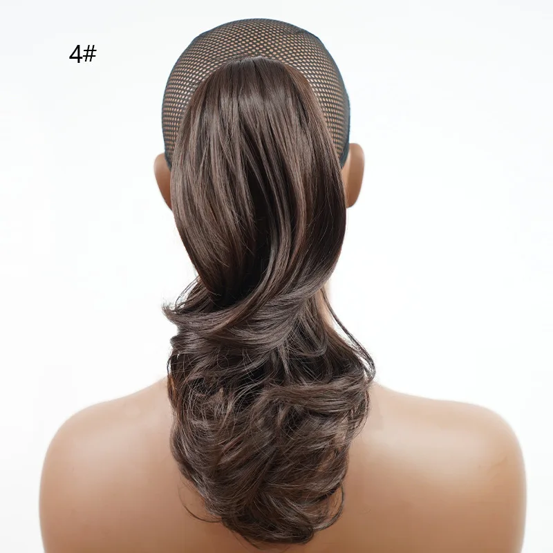 

Wig female scratch clip ponytail fluffy high temperature silk curly short curly ponytail wig ponytail