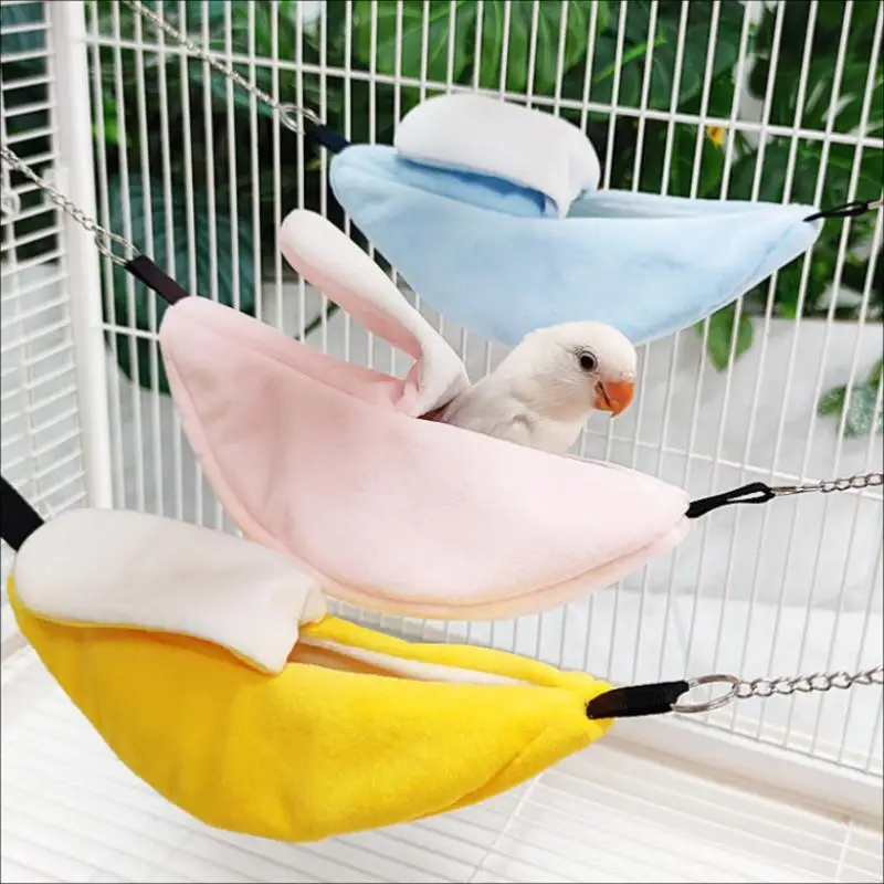 New Banana Hamster Bird Rat Soft Bed Hammock Hanging Swing Moon Boat Bed Hanging Nest Bed Small Animals Nest Small Pet Supplies view 2