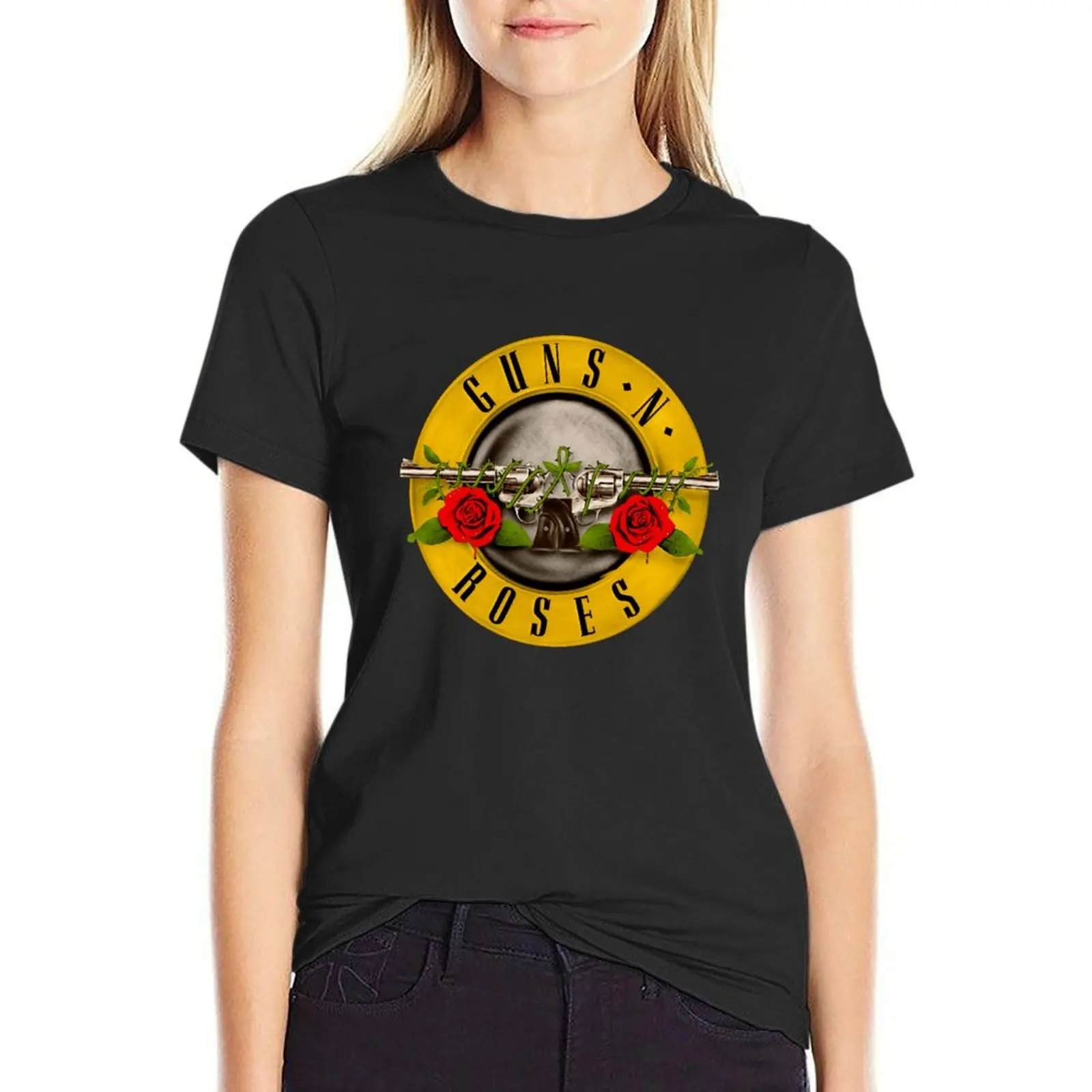 

Blonde flaxen hair<gnr gun n roses> T-Shirt blacks shirts graphic tees Blouse hippie clothes Woman clothing