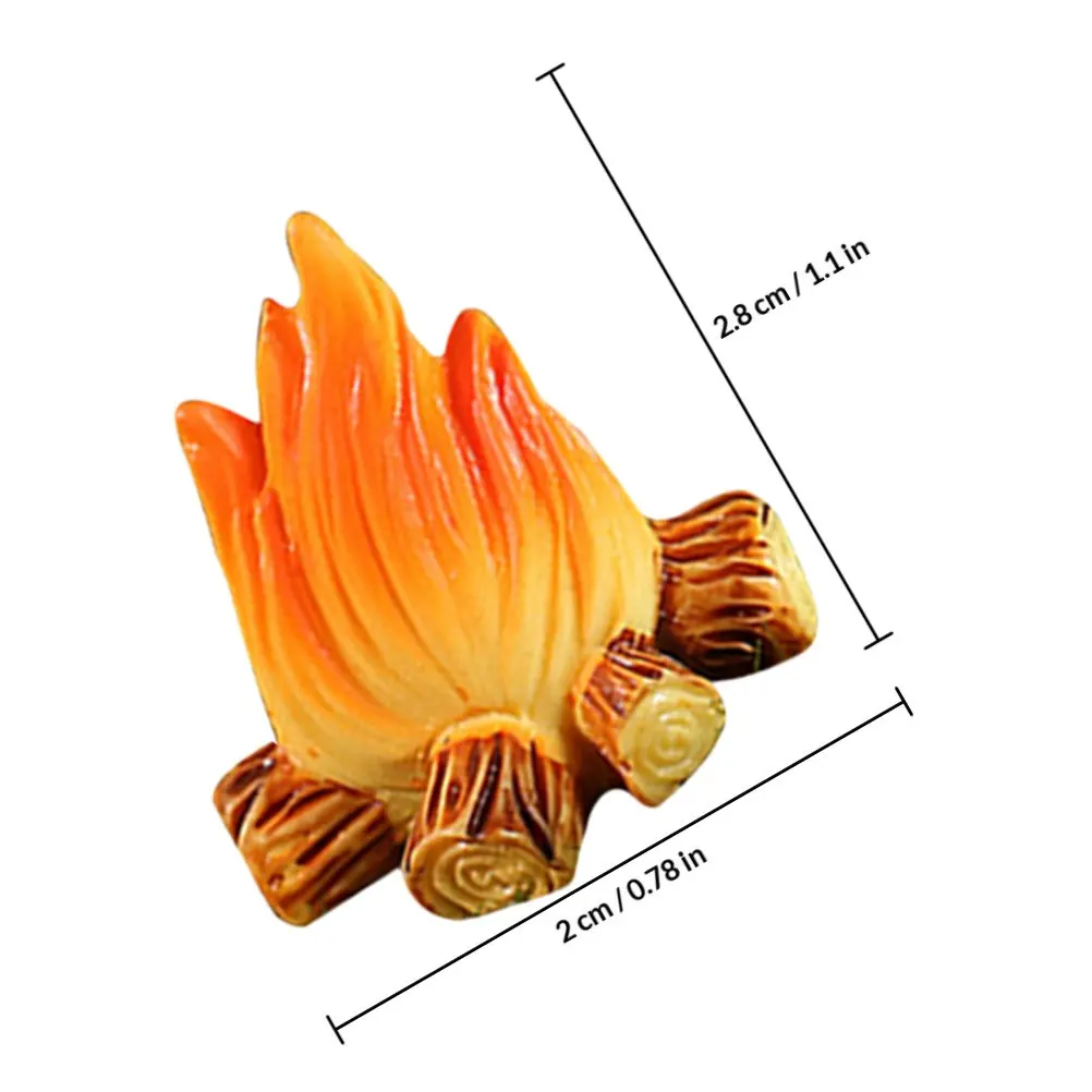 8Pcs Miniature Campfire Landscaping Ornament for Garden Party Camping Birthday Bonfire Scene Decoration Miniature Bonfire