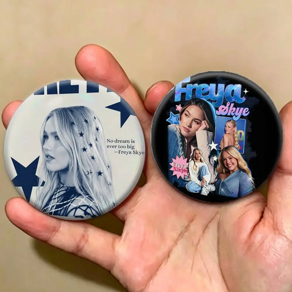 Sweet Cool F-Freya Skye Badges Creative Tinplate Button PinsBrooch Badge Clothes Backpack