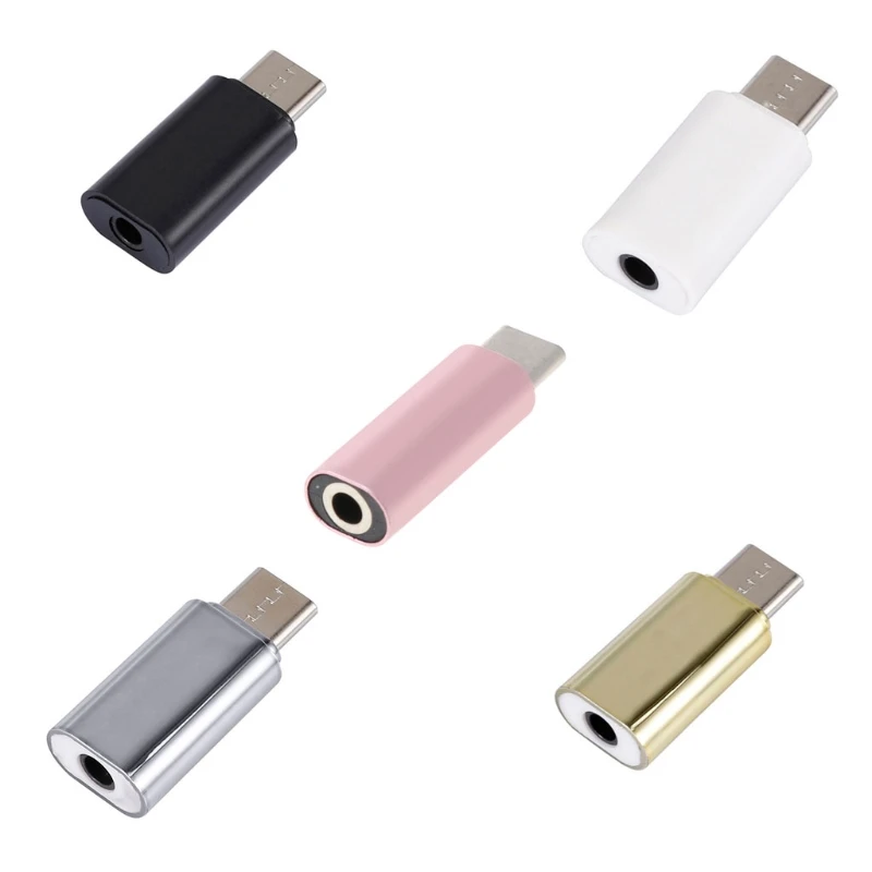 Adaptador portátil usb c tipo c macho para 3.5mm fêmea, adaptador fone ouvido para todos os celulares usb tipo c