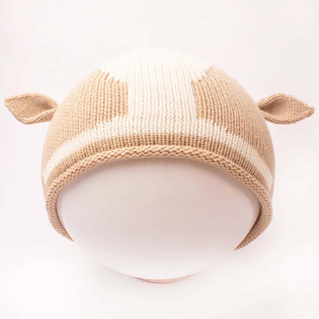 

Kids Baby Cap Cute Elk Baby Ear Protection Hat Cartoon Children Beanie Winter Warm Earmuffs Bonnet Newborn Knitted Hat Gift
