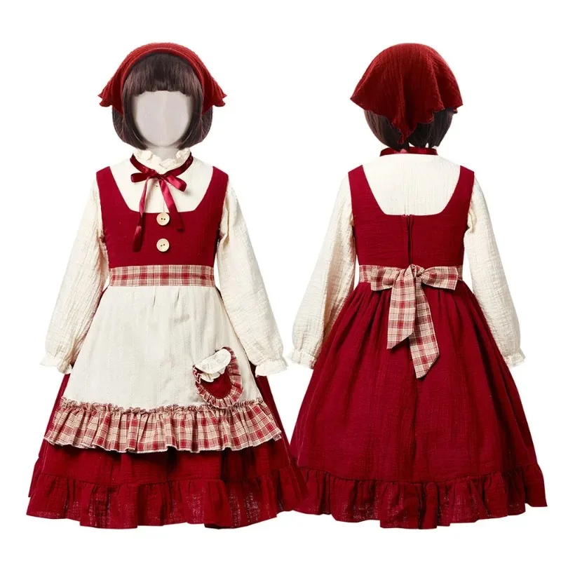 Disfraz de Caperucita Roja para Niñas con Pañuelo para la Cabeza, para Halloween, Cosplay y Fiestas
