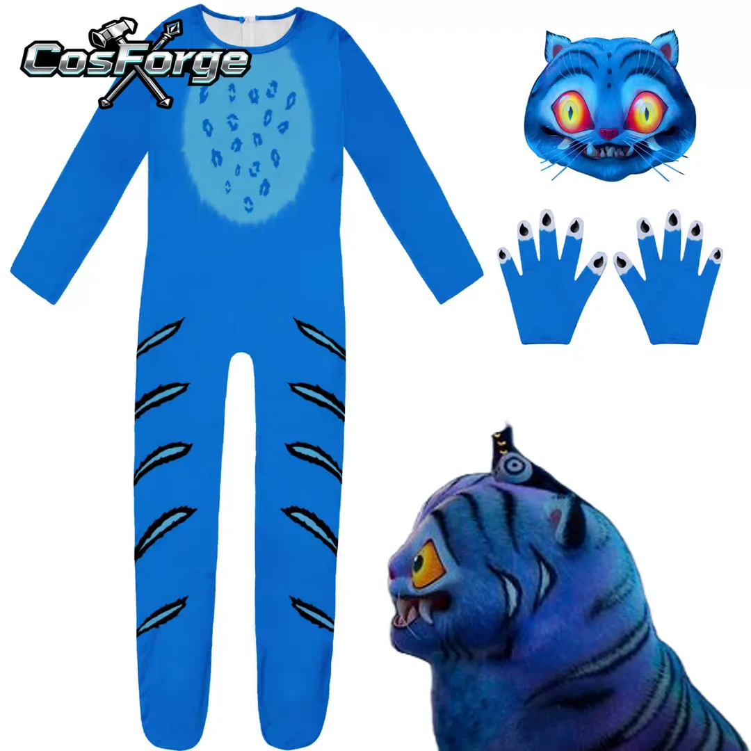 

Kid Roleplay Costume Amine Kpop Demon Hunter K Pop Demon Hunters Huntrix Blue Tiger Cosplay Costume Halloween Costumes for Kid