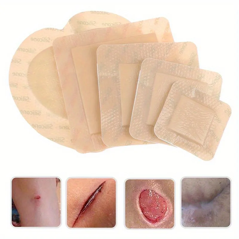 1Pc Sacral Foam Dressing Bedsore Pressure Patch Silicone Adhesive Border Waterproof Absorbent Breathable Wound Healing Care Pads