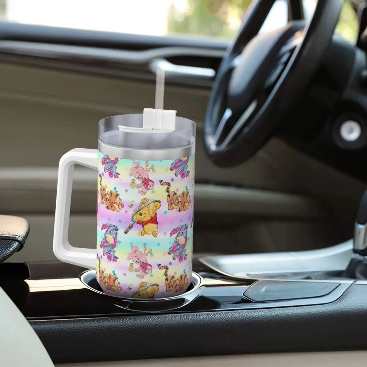 Vaso de acero inoxidable Winnie The Pooh, taza de café portátil, tazas de coche frías y calientes, diseño de travelista, botella de agua