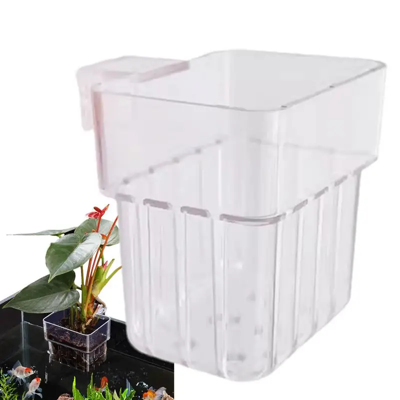 

Aquarium Plant Basket Transparent Fish Tank Planter Fish Tank Plant Holder Aquarium Decor Plants Pot for Fish Tank Landscape