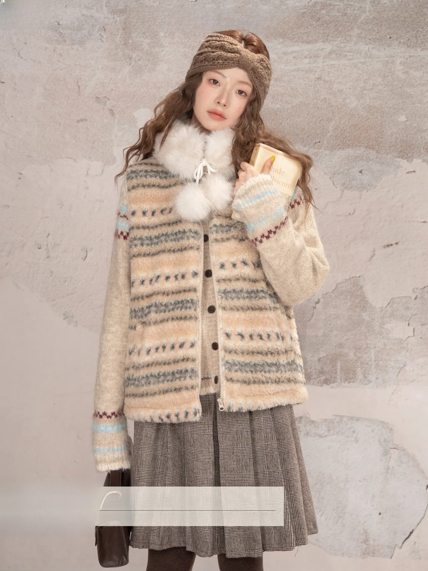 

Женский жилет Loveheynew в клетку с воротником-стойкой, свободного кроя, с отделкой из искусственного меха, в стиле ретро, для зимы