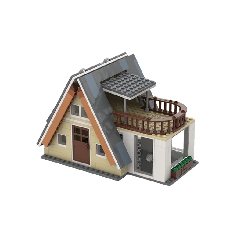 263pcs MOC Creator Expert A Frame House Terrace Balcony Model Building Blocks Toy Construction Festival Gift Education Idea