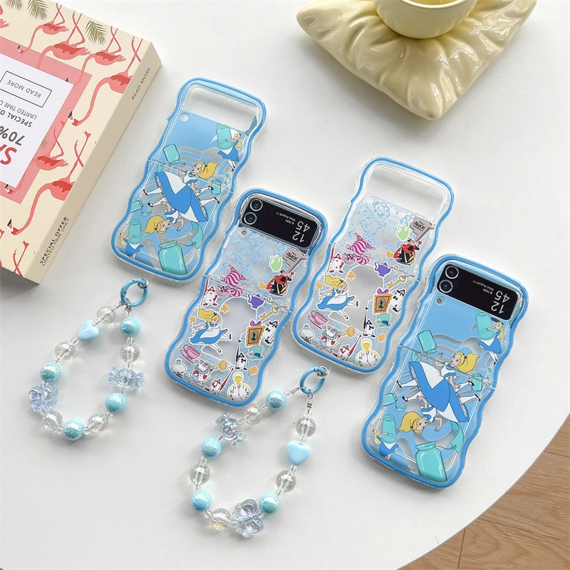 Alice\'s Adventures Wonderland Phone Case For Samsung Galaxy Z Flip zflip4 zflip5 Z Fold 3 4 5 6 Zflip6 zflip3 Disney Cover