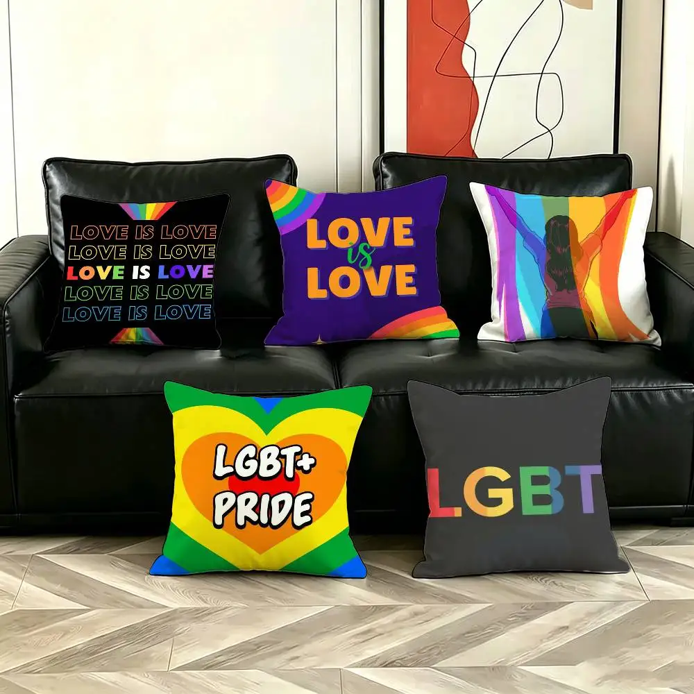 

Gay Lesbian LGBT Rainbows Pillow Case Cushion Cover Throw Pillow Case For Car Sofa