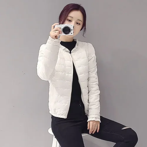 여성용 경량 짧은 패딩 다운 코트, 레이디 파카 화이트 코튼 재킷, 패션 2024, 모던 할인, 추운 겨울, 따뜻한 세일 