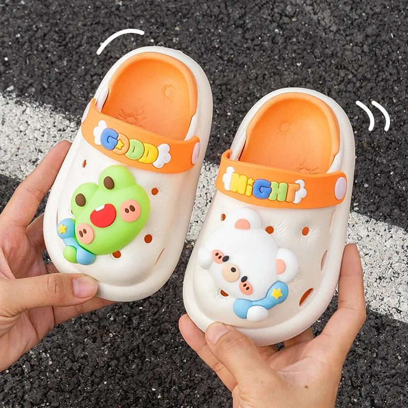 Cartoon Children’s Hole Sandals Baby Cute Beach Shoes Kids Boys Girls Soft Bottom Anti Slip Slippers EVA Lightweight Flip Flops