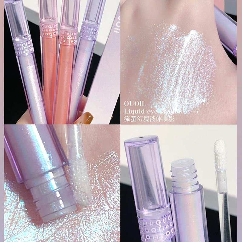 2024 heißes Make-up flüssiger Lidschatten feiner Glitzer Glitter Pulver Perle liegend Seidenraupe flüssige Lidschatten Kosmetik