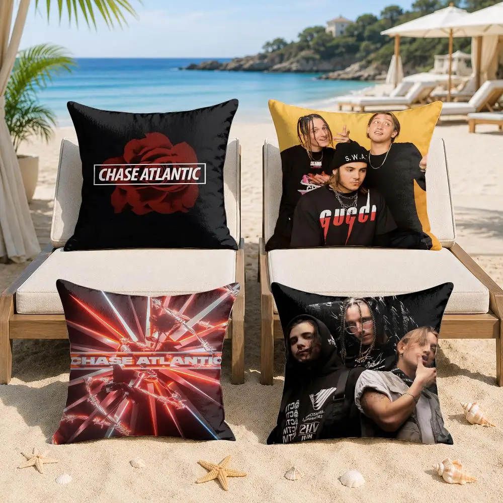 Chase A-Atlantic Rock Band Cool Cushion Cover Silky Short Plush Invisible Zipper Dustproof Sofa Pillow Case For Home Decor