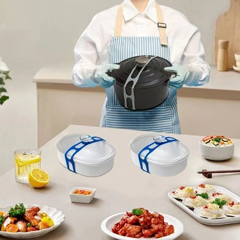 54cm wiederverwendbarer Silikon-Deckelhalter, elastischer Topfdeckelhalter, Küchen- und Reise-Organizer für Slow Cooker, Lebensmittelaufbewahrung, Lunchbox, Yogamatte