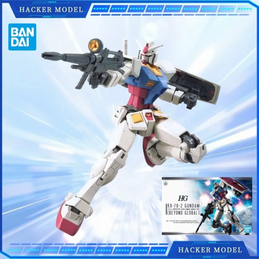 

Bandai Hg 1/144 Rx-78-2 Beyond Global Gundam, оригинальная сборная модель, крутой подарок, модель Mecha Warrior, фигурка-головоломка, игрушка, украшения
