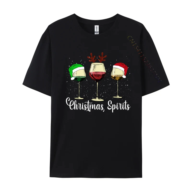 Funny Christmas Spirits Glasses Of Wine Xmas Pajama Pj T-Shirts T Shirt Birthday Rife Cotton Tops & Tees Geek For Adult