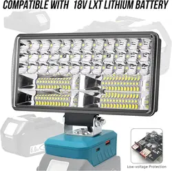 38W 6000LM LED Work Light Flashlight Spotlight for Makita 18v Battery Cordless Work Light for Camping Emergency Lights