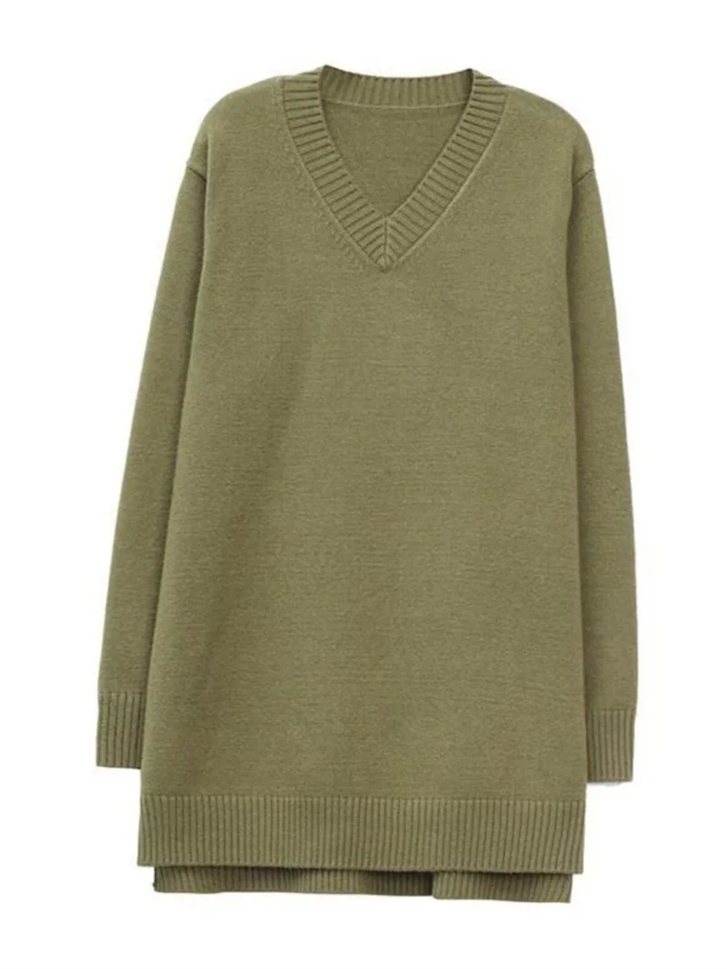 Pull en tricot pour femme, pull ample, col en v, coréen, chemises à bascule, nouvelle mode printemps-automne 2026