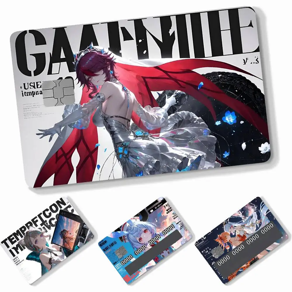 Genshin Impact Game Credit Card Skin Matte Stickers For Bank Card ID Card Debit Card Decal Decoration Girls Gifts
