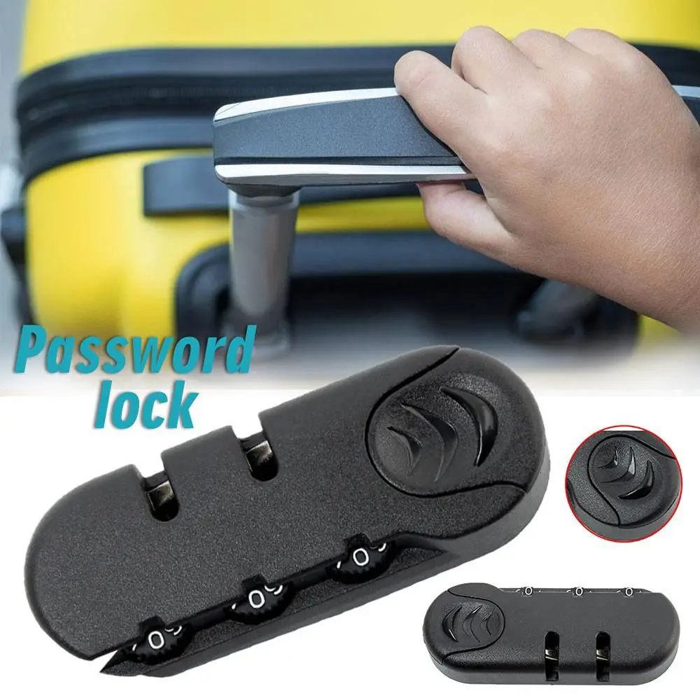 Black Lock Pull Chain Anti-theft Fixed Lock Code Lock Locks Combination Padlock Luggage Suitcase Lock