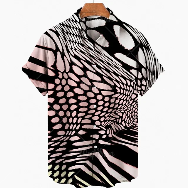 

Short Sleeve Leopard Men's Shirts for Man Clothing Hawaiian Fashion 3D Print Thin Lapel Floral Casual Oversized