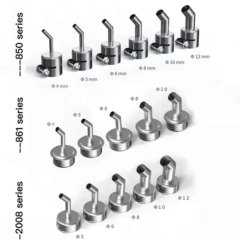 45 ° مشطوف النفخ المباشر فوهات الهواء الساخن ل سريعة 861/2008 مسدس هواء ساخن بغا محطة إعادة العمل استبدال أجزاء الأكمام #4