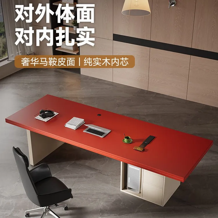 Modern Simple Solid Wood Desk Light Luxury High-end Boss Table President's Office New Desk Small Workbench