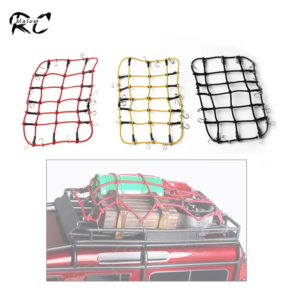 19*12cm Elastic Luggage Net Roof Rack Storage Net with Hooks for 1/10 RC Car Axial SCX10 III  TRX-4 TRX-6 D90 TF2 CC01