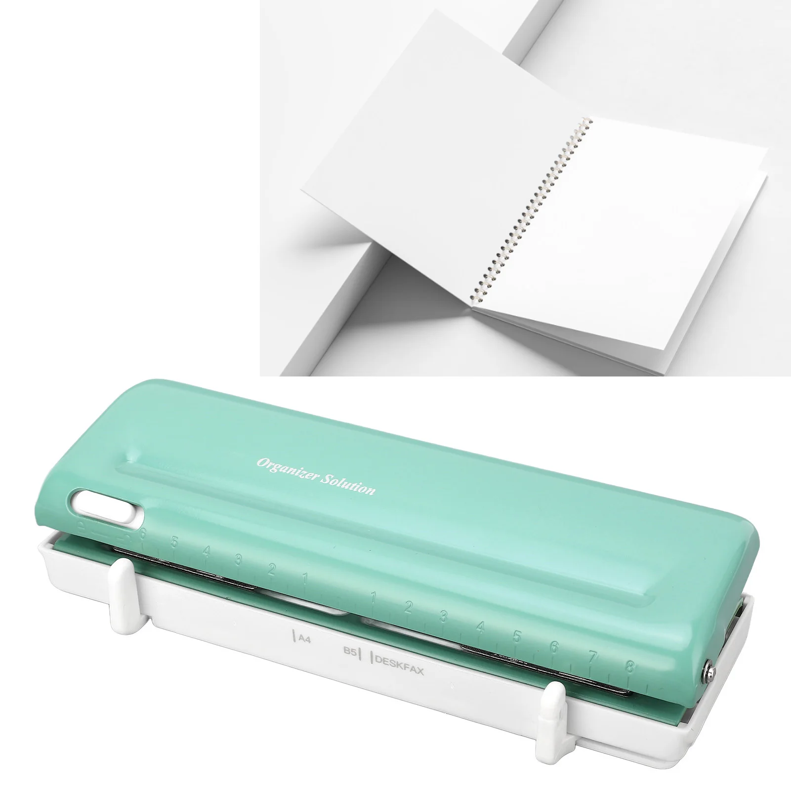 6 فتحات خرامة الورق تباعد قابل للتعديل مخطط ثقب الناخس ل A4 B5 الأخضر 6 فتحات لكمة للمخطط #4