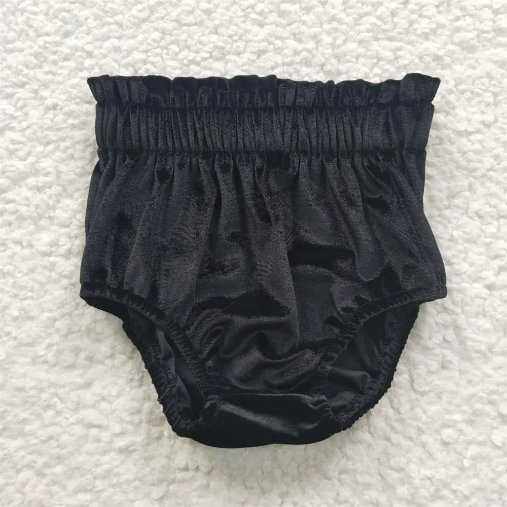 Wholesale Baby Girl Summer Black Velvet Bummies Shorts Clothing Kids Children Toddler Clothes