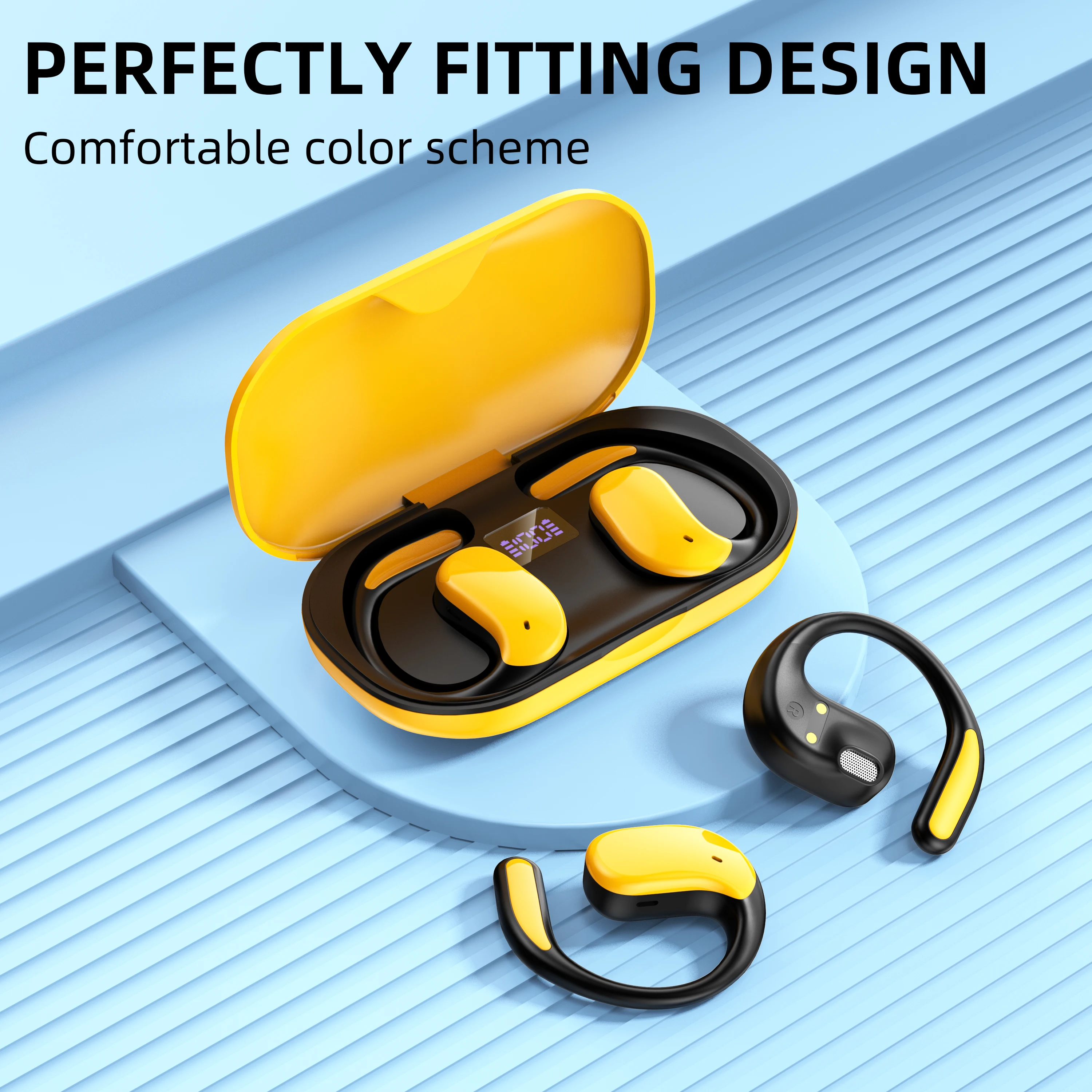 Wireless Bluetooth Headphones With Touch Control And Open Earbuds Offer Excellent Sound Quality And Are Suitable For Android/Ios