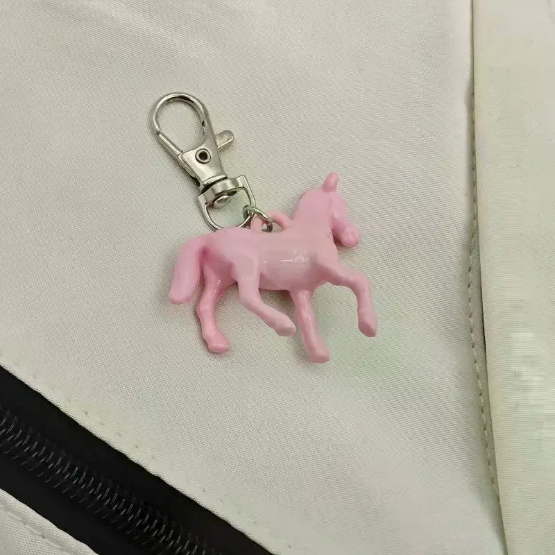 Kawaii colorato 3D cavallo portachiavi simpatico animale resina cavallo portachiavi fascino impiccagioni zaino borsa ciondolo decorazione chiavi regalo