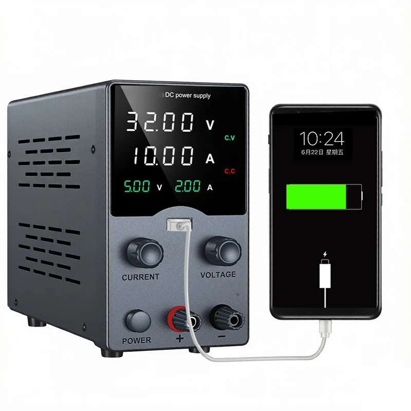 Fonte de Alimentação Estabilizada Ajustável Homefish GA305H GA3010H com Display Digital para Reparação de Telefone, Laptop e Carregamento de Bateria
