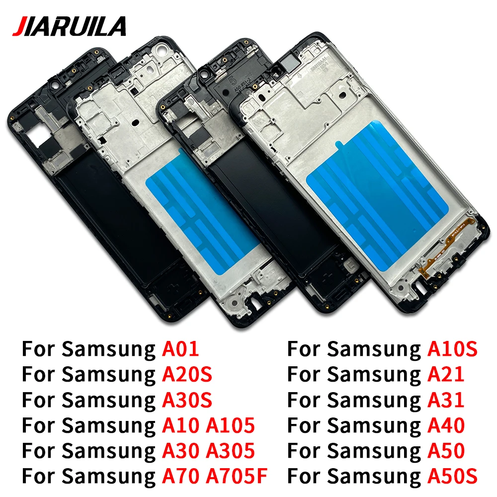 10 Pcs Front Housing LCD Frame Bezel Plate For Samsung A01 A10 A10S A20S A21 A30 A30S A31 A40 A50 A50S A70